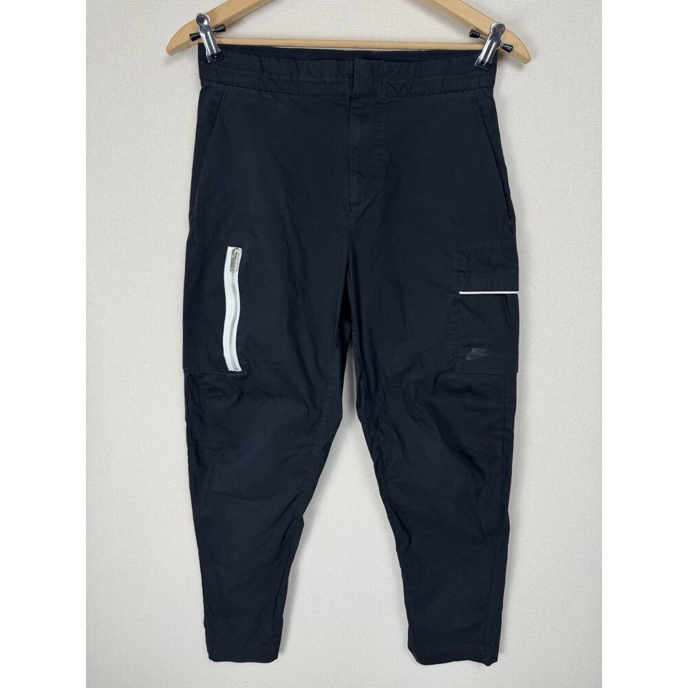 Nike Black Joggers with White Zip Accent - Picture 1 of 15